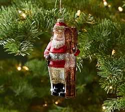 Santa Skiing Ornament