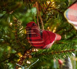 Plaid Bird Ornament