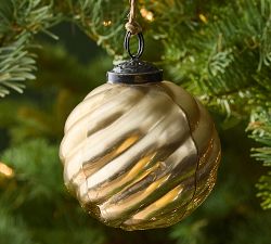 Gold Spiral Ball Ornament