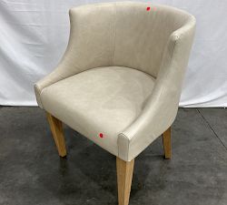Open Box: Varni Leather Side Dining Chair - Statesville Pebble, Seadrift Legs