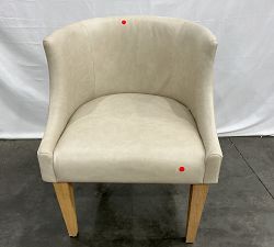 Open Box: Varni Leather Side Dining Chair - Statesville Pebble, Seadrift Legs