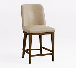 Open Box: Layton Leather Counter Stool (25") - Statesville Pebble