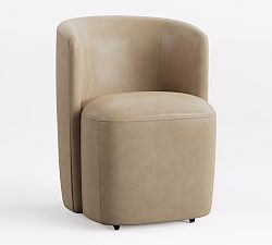 Open Box: Preston Leather Dining Chair - Pebble, Statesville