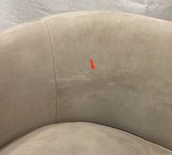 Open Box: Remmy Leather Swivel Chair (39") - Nubuck Sand