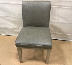 Open Box: Jake Leather Dining Side Chair - Gravel Pewter, Blackened Oak