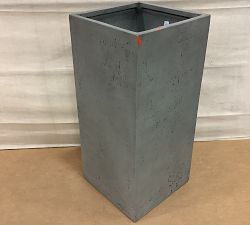 Open Box: Mission Square Tall Planter (15"D x 32"H) - Grey
