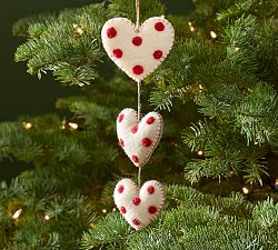 Felt Hanging Hearts Ornament