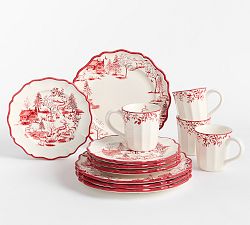 Woodland Stag Stoneware 12-Piece Dinnerware  Set