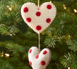 Felt Hanging Hearts Ornament