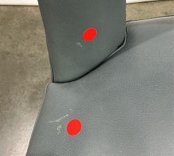 Open Box: Layton Leather Dining Side Chair - Performance Azure, Vintage Amber