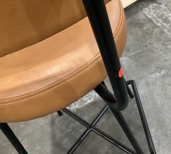 Open Box: Maison Leather Swivel Counter Stool (25"H) - Statesville Caramel, Dark Iron Finish