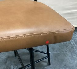Open Box: Maison Leather Swivel Counter Stool (25"H) - Statesville Caramel, Dark Iron Finish