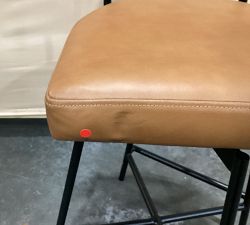 Open Box: Maison Leather Swivel Counter Stool (25"H) - Statesville Caramel, Dark Iron Finish