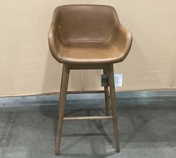 Open Box: Rosanna Leather Swivel Bar Stool (30"H) - Sonoma Chestnut, Amber Ash Frame