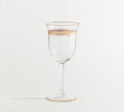 Gold Rim Wine Glasses - Set of 4