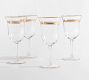Gold Rim Wine Glasses - Set of 4