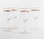 Gold Rim Wine Glasses - Set of 4