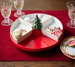 Nostalgic Christmas Icon Stoneware Multi-Sectional Lazy Susan