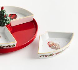 Nostalgic Christmas Icon Stoneware Multi-Sectional Lazy Susan