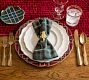 Stewart Plaid Stoneware Scallop Round Appetizer Plates - Set of 4