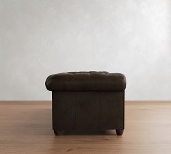 Chesterfield Roll Arm Leather Sleeper Sofa (86")