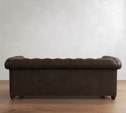 Chesterfield Roll Arm Leather Sleeper Sofa (86")