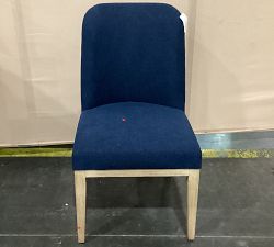 Open Box: Layton Grand Upholstered Dining Chair - Performance Heathered Basketweave Navy, Seadrift Legs