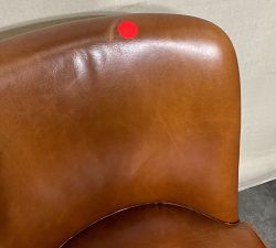 Open Box: Layton Leather Swivel Stool (25.5"H) - Legacy Dark Caramel, Vintage Amber Legs