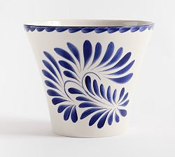 Open Box: Puebla Cachepot, Large (13"D x 11.5"H) - Blue &amp; White