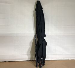Open Box: Rectangular Metal Umbrella (10') - Sunbrella® Black, Aluminum Black Tilt Pole