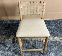 Open Box: Skylar Counter Stool (26"H) - Rustic Linen Parchment, Nubuck Sand,  Seadrift Legs