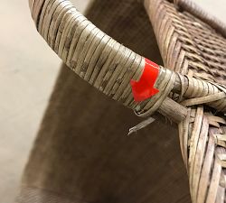 Open Box: Tava Handwoven Rattan Basket With Hoop Handles, Large (31"W x 14"H) - Natural