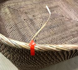 Open Box: Tava Handwoven Rattan Basket With Hoop Handles, Large (31"W x 14"H) - Natural