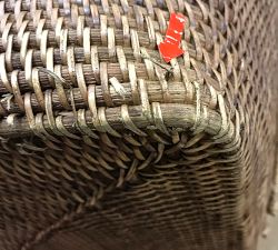 Open Box: Tava Handwoven Rattan Basket With Hoop Handles, Large (31"W x 14"H) - Natural