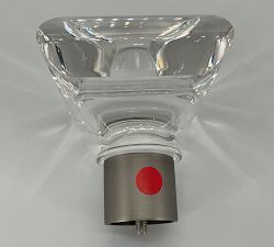 Open Box: Glass Square Finial (1.25" Diam), Set of 2 - Pewter