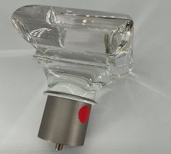 Open Box: Glass Square Finial (1.25" Diam), Set of 2 - Pewter