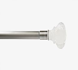 Open Box: Glass Square Finial (1.25" Diam), Set of 2 - Pewter