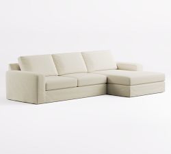 Big Sur Slipcovered 2-Piece Double Chaise Outdoor Sectional (124")
