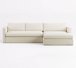 Jake Slipcovered 2-Piece Double Chaise Outdoor Sectional (120")