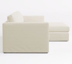 Jake Slipcovered 2-Piece Double Chaise Outdoor Sectional (120")