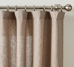 Open Box: Belgian Flax Linen Unlined Curtain (50"W x 96"L) - Warm Gray