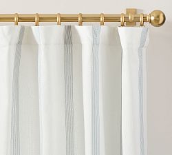 Open Box: Harbor Striped Blackout Curtain (50"W x 84"L) - Chambray