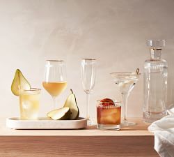 Etched Gold Rim Liquor Decanter