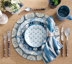 Kravet Floret Stoneware Appetizer Plates - Mixed Set of 4
