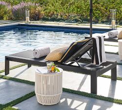 Malibu Metal Stackable Outdoor Single Chaise Lounge, Set of 2