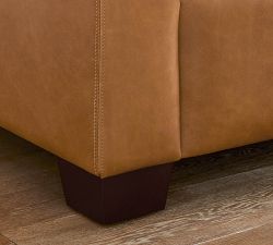 York Roll Arm Deep Seat Leather 3-Piece L-Shaped Sectional (102")