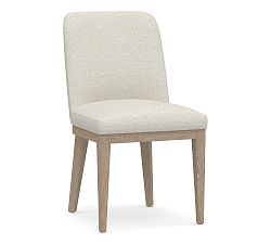 Open Box: Layton Upholstered Side Dining Chair - Performance Boucle Oatmeal, Seadrift Legs