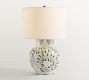 Handcrafted Bird Print Ceramic Table Lamp (22")