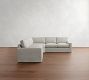 PB Comfort Modern Square Arm Slipcovered 3-Piece L-Shaped Wedge Sleeper Sectional (119")