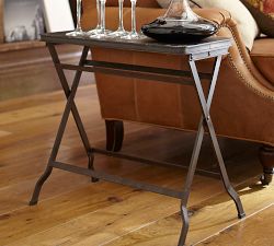 Carter Rectangular Metal Folding Tray Table (13")